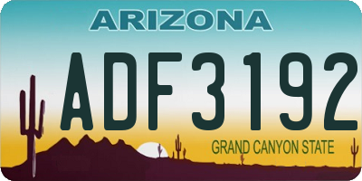 AZ license plate ADF3192