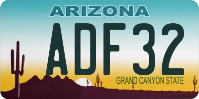 AZ license plate ADF32