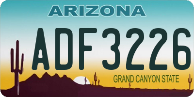 AZ license plate ADF3226
