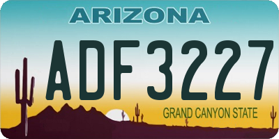 AZ license plate ADF3227