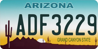 AZ license plate ADF3229