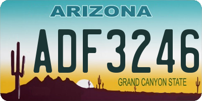 AZ license plate ADF3246