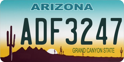 AZ license plate ADF3247
