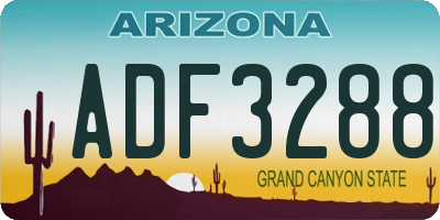 AZ license plate ADF3288
