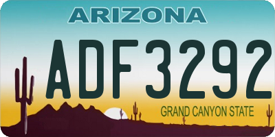 AZ license plate ADF3292