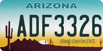 AZ license plate ADF3326