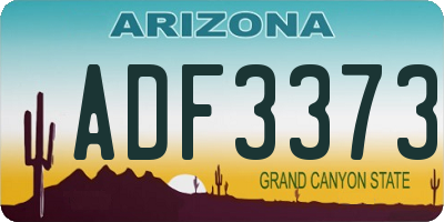 AZ license plate ADF3373