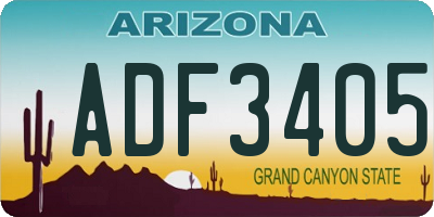 AZ license plate ADF3405