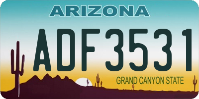AZ license plate ADF3531