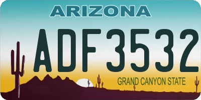AZ license plate ADF3532