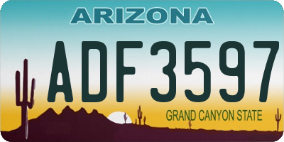 AZ license plate ADF3597