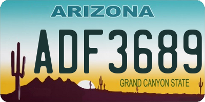 AZ license plate ADF3689