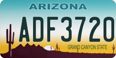 AZ license plate ADF3720