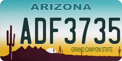 AZ license plate ADF3735