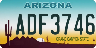 AZ license plate ADF3746