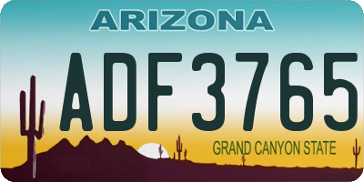 AZ license plate ADF3765
