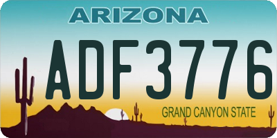 AZ license plate ADF3776