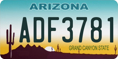 AZ license plate ADF3781
