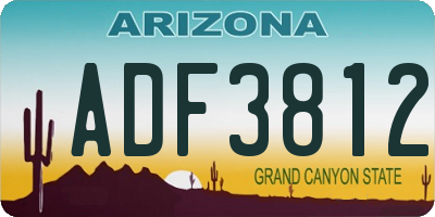 AZ license plate ADF3812