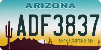 AZ license plate ADF3837