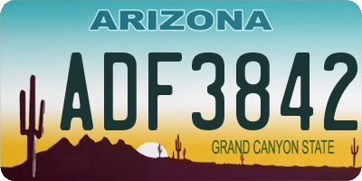 AZ license plate ADF3842
