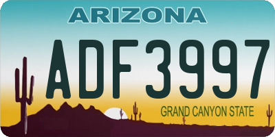 AZ license plate ADF3997