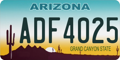AZ license plate ADF4025