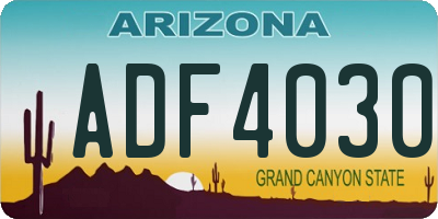AZ license plate ADF4030