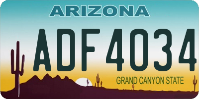 AZ license plate ADF4034