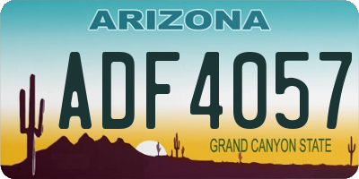 AZ license plate ADF4057