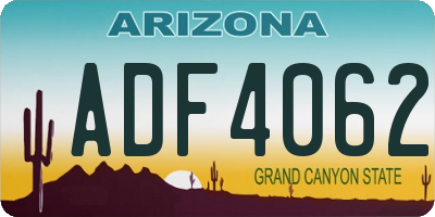 AZ license plate ADF4062