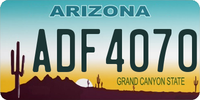 AZ license plate ADF4070