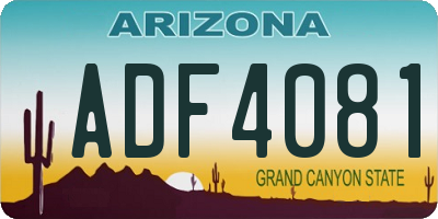 AZ license plate ADF4081