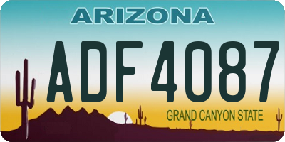 AZ license plate ADF4087