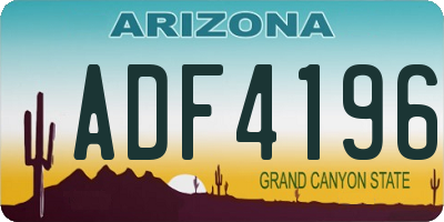 AZ license plate ADF4196