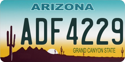 AZ license plate ADF4229