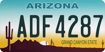 AZ license plate ADF4287