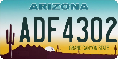AZ license plate ADF4302