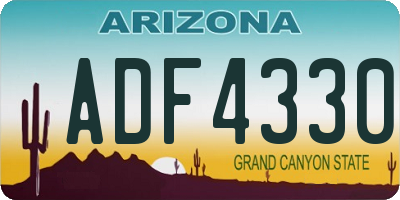 AZ license plate ADF4330