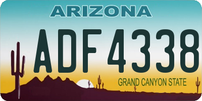 AZ license plate ADF4338
