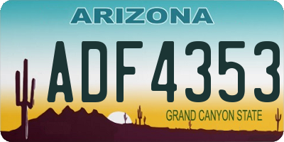 AZ license plate ADF4353