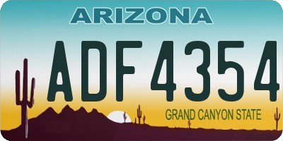 AZ license plate ADF4354