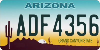 AZ license plate ADF4356