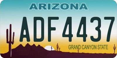 AZ license plate ADF4437