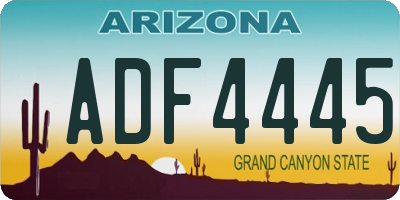 AZ license plate ADF4445