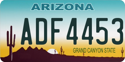 AZ license plate ADF4453