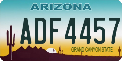 AZ license plate ADF4457