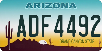 AZ license plate ADF4492