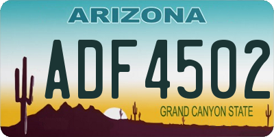AZ license plate ADF4502