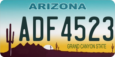 AZ license plate ADF4523